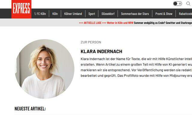 Informazione 2024, AI sussurra ai giornalisti. Klara indernach, virtuale.